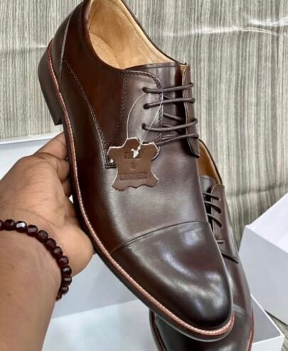 Brown leather shoes for men
